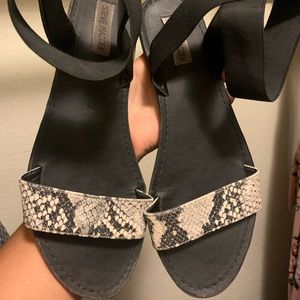 Steve Madden sandals with elastic ankle strap